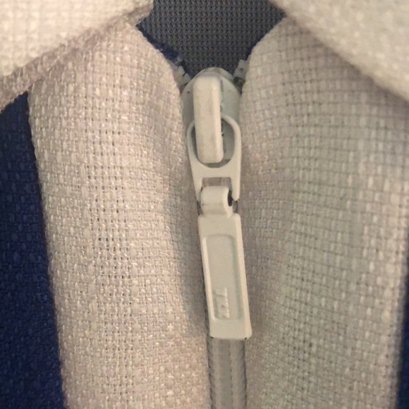 VTG  2 piece Cobalt Blue and white Pantsuit - Picture 12 of 16